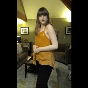 Xhilaration Orange/Yellow Tank Top